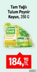 TARIM KREDİ TAM YAĞLI TULUM PEYNİR KOYUN 350 G fiyat ve kampanya bilgisi